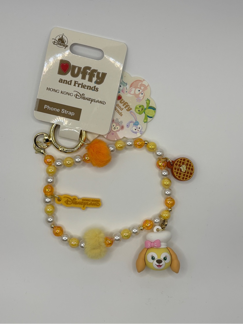 Disney HK DisneylandDuffy & Friends CookieAnn Beaded Phone Strap with Pom-Poms
